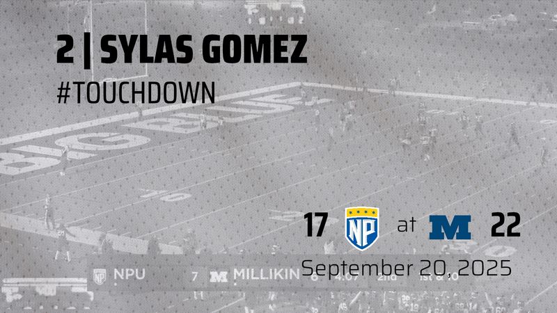 #shotgun Sylas Gomez (2) QB #passComplete short right to Kevin Louis (4) WR caught at NPU00, for 19 yards to the NPU 00 #touchdown, #firstdown. #passComplete #topOffense