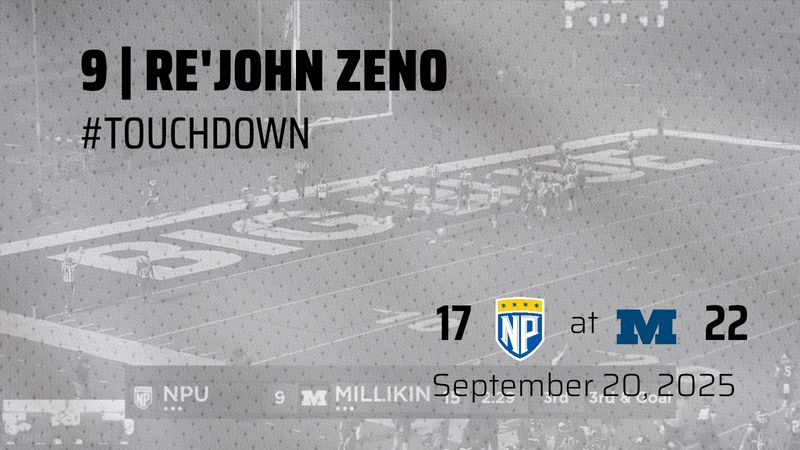 #shotgun Re'John Zeno (9) RB rush left for 3 yards gain to the NPU 00 #touchdown. #rush #topOffense #gameBreaking